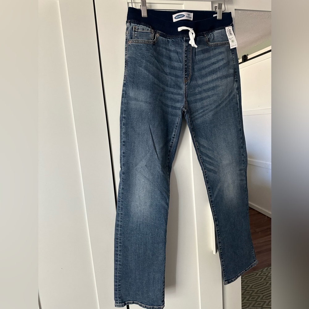 Old Navy Boys Straight Jeans with Elastic Waist in Blue XL Husky NWT